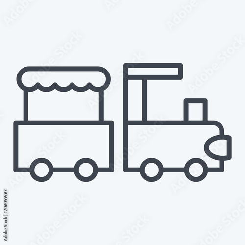 Icon Train. related to Amusement Park symbol. line style. simple design editable. simple illustration