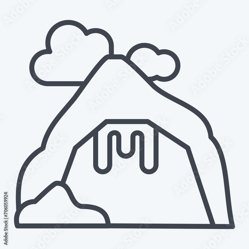 Icon Cave. related to Alaska symbol. line style. simple design editable. simple illustration