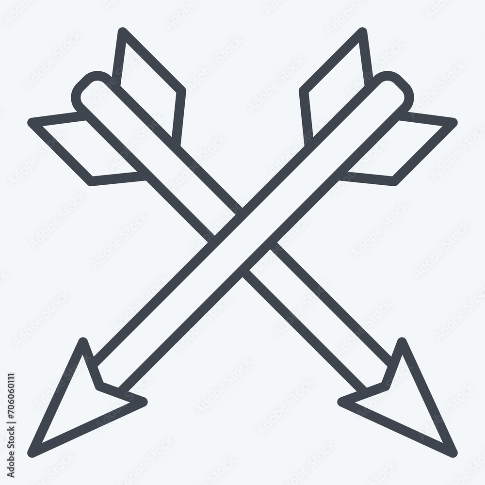 Icon Arrow. related to American Indigenous symbol. line style. simple design editable. simple illustration Icon Arrow. related to American Indigenous symbol. line style. simple design editable. simple illustration
