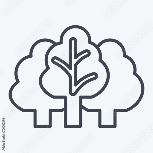 Icon Vegetation. related to Climate Change symbol. line style. simple design editable. simple illustration photo