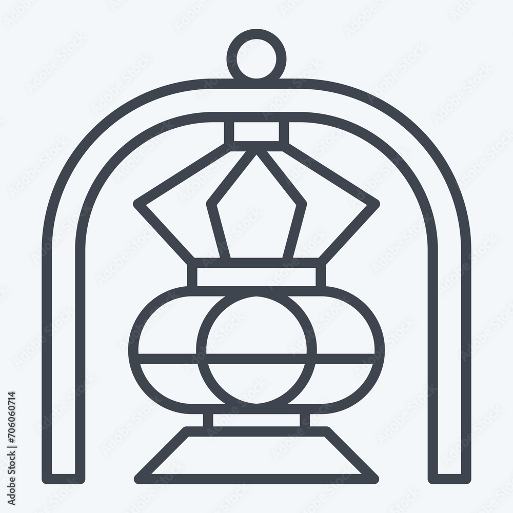Fototapeta premium Icon Lantern. related to Saudi Arabia symbol. line style. simple design editable. simple illustration