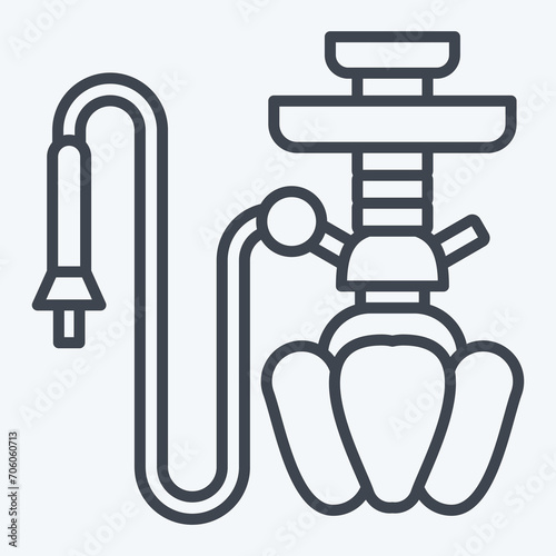 Icon Hookah. related to Saudi Arabia symbol. line style. simple design editable. simple illustration