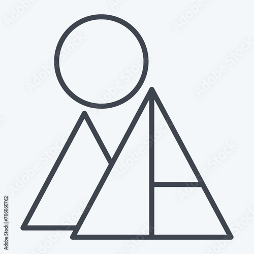 Icon Pyramids. related to Saudi Arabia symbol. line style. simple design editable. simple illustration