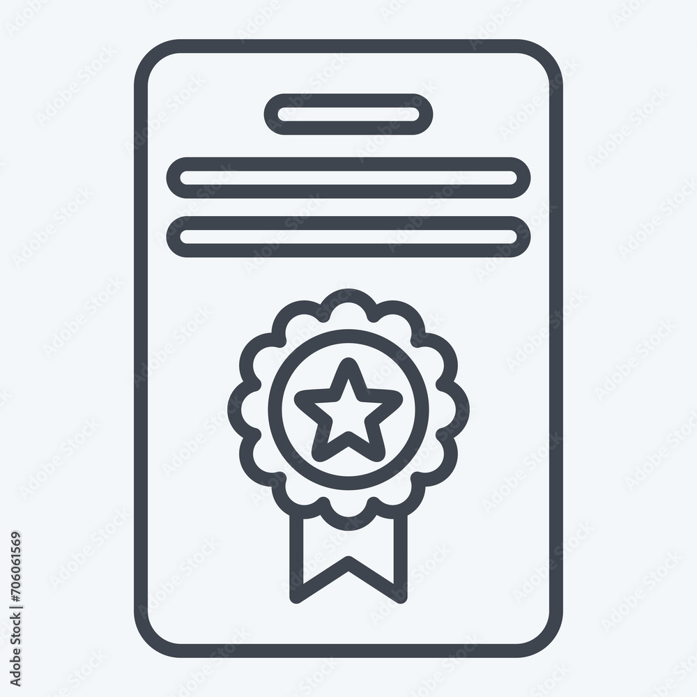 Icon Award 7. related to Award symbol. line style. simple design editable. simple illustration Icon Award 7. related to Award symbol. line style. simple design editable. simple illustration