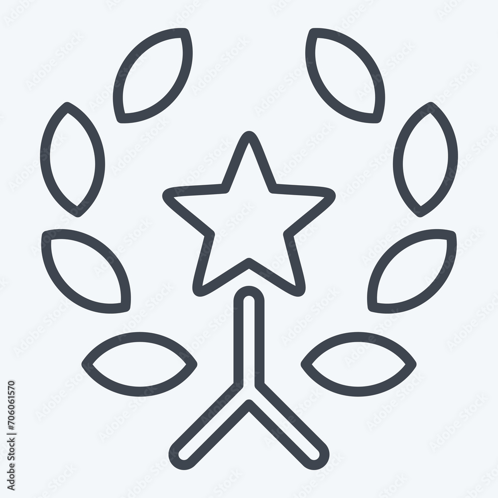 Icon Award 4. related to Award symbol. line style. simple design editable. simple illustration Icon Award 4. related to Award symbol. line style. simple design editable. simple illustration