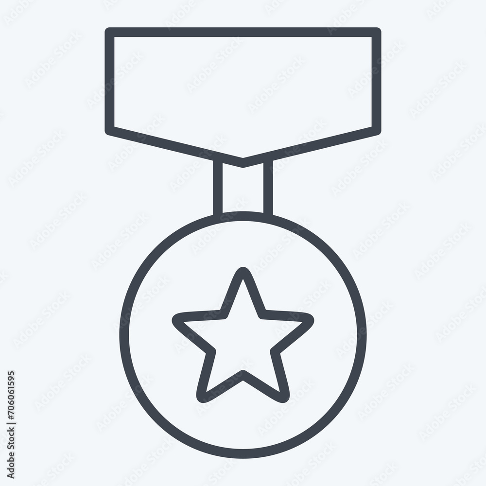 Icon Badge 4. related to Award symbol. line style. simple design editable. simple illustration Icon Badge 4. related to Award symbol. line style. simple design editable. simple illustration