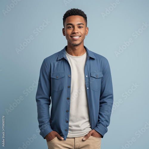 Flat User Persona Icon - Young Adult Male with Diverse Skin Tones and Casual Attire Gen AI