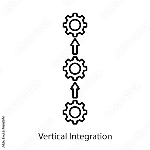 Vertical Integration icon. vertical integration liner symbol flat illustration on white background..eps
