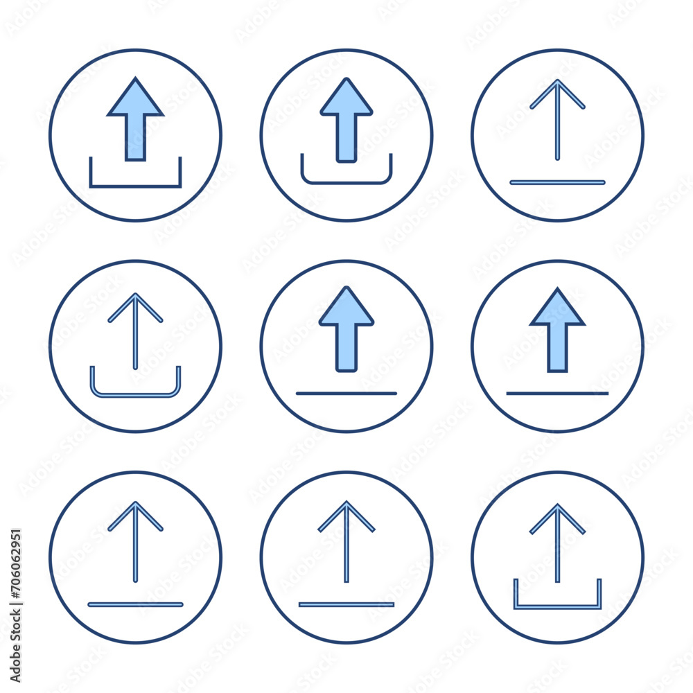 Upload icon vector. load data sign and symbol Upload icon vector. load data sign and symbol