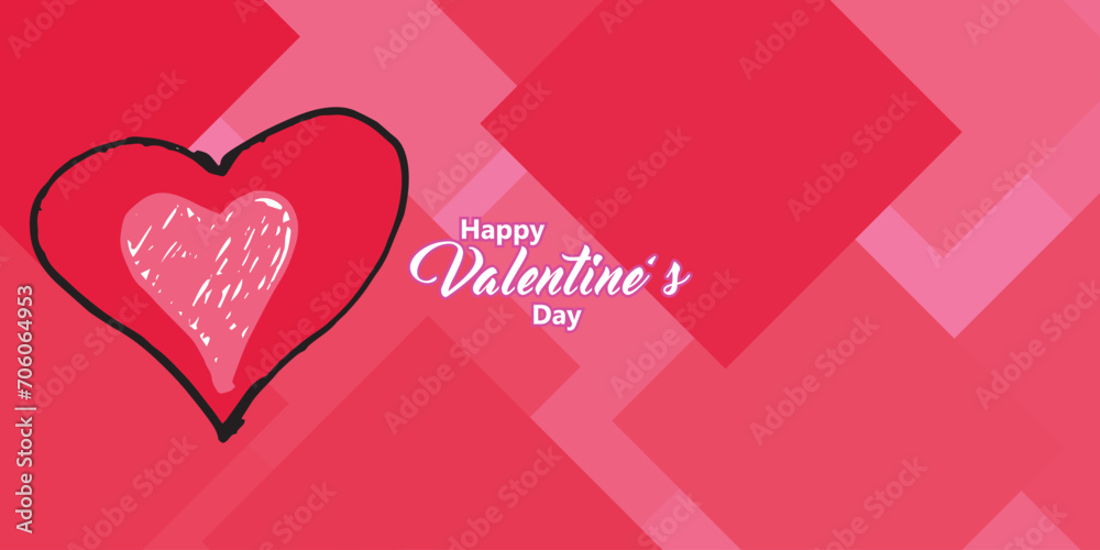 Hand drawn colorful love themed background. Vector illustration.