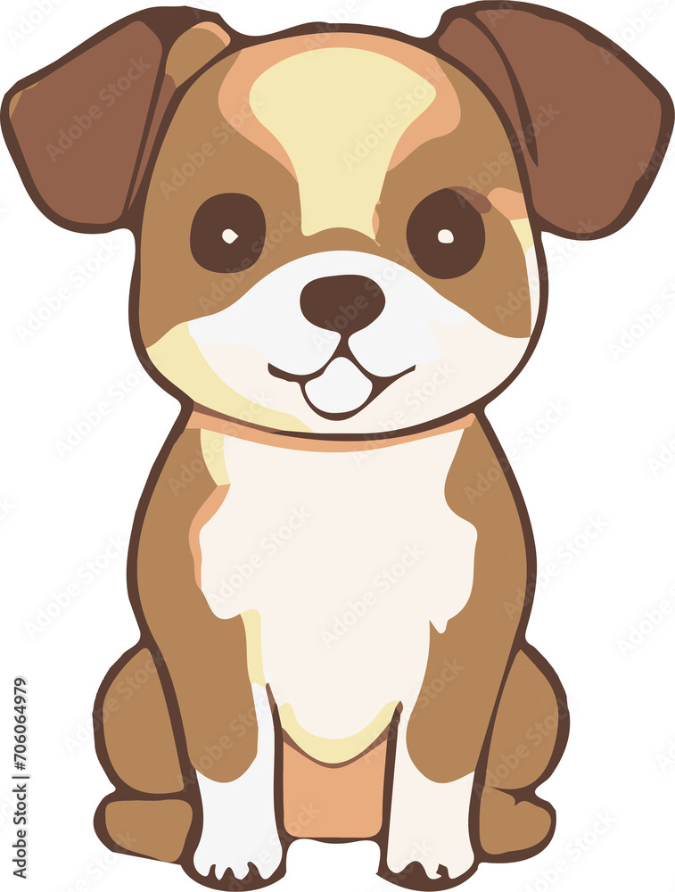 Cute Cartoon Dog Icon isolated Cute Cartoon Dog Icon isolated