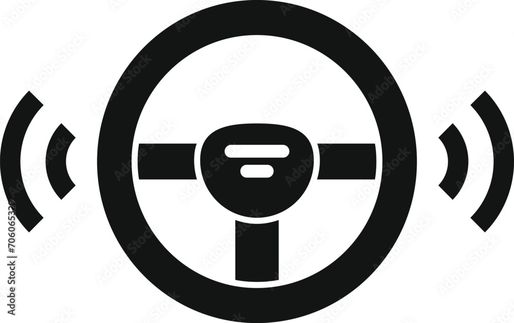 Steering wheel sensor icon simple vector. Safety control. Alert care Steering wheel sensor icon simple vector. Safety control. Alert care