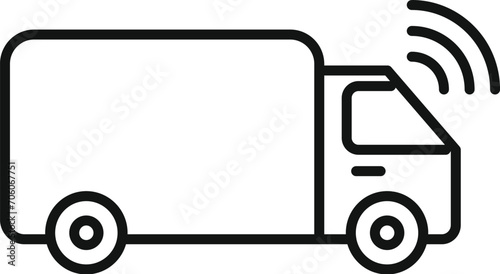 Truck sensor control icon outline vector. Safety traffic. Toll front