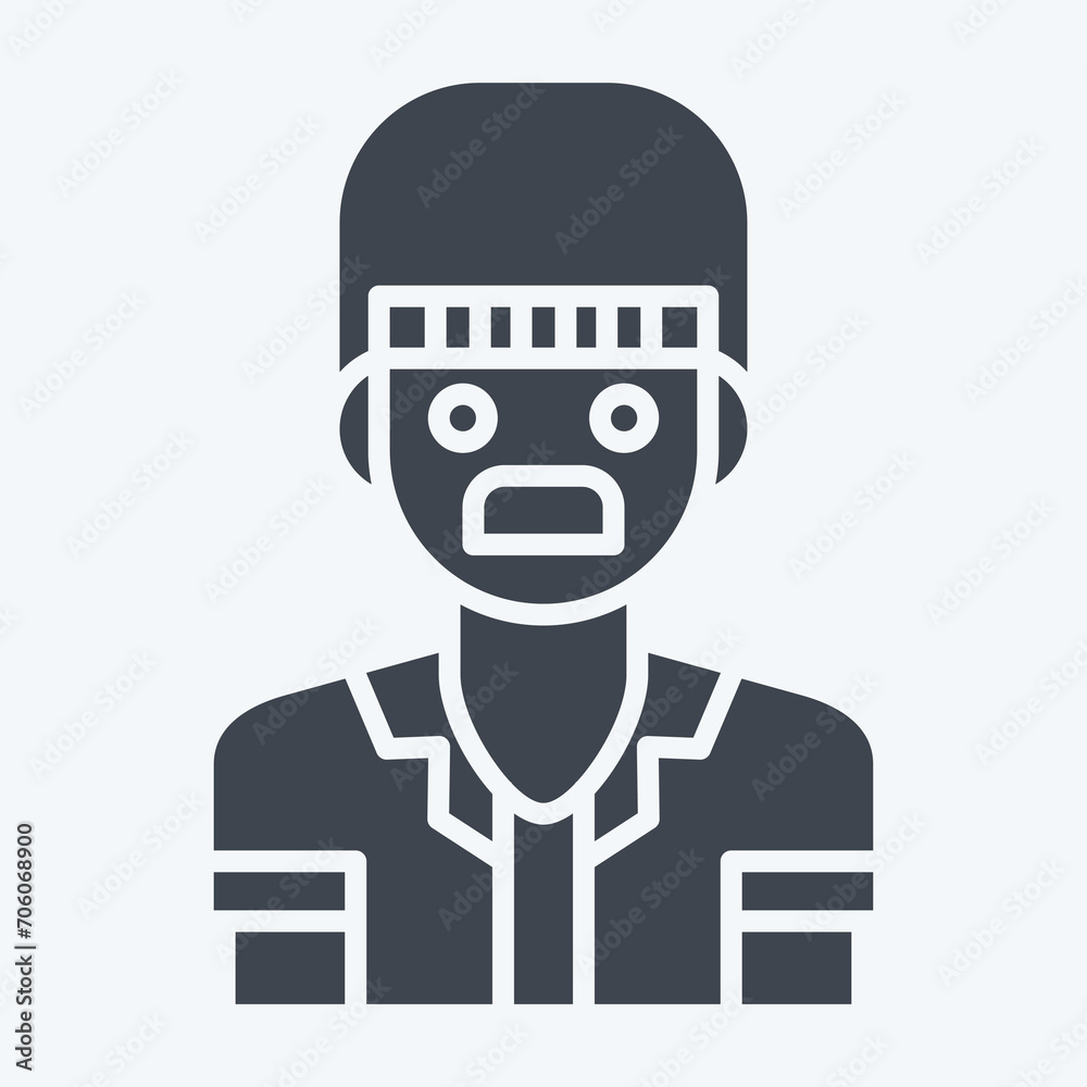 Icon Man. related to Indigenous People symbol. glyph style. simple design editable. simple illustration
