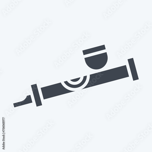 Icon Tobacco Pipe. related to Indigenous People symbol. glyph style. simple design editable. simple illustration