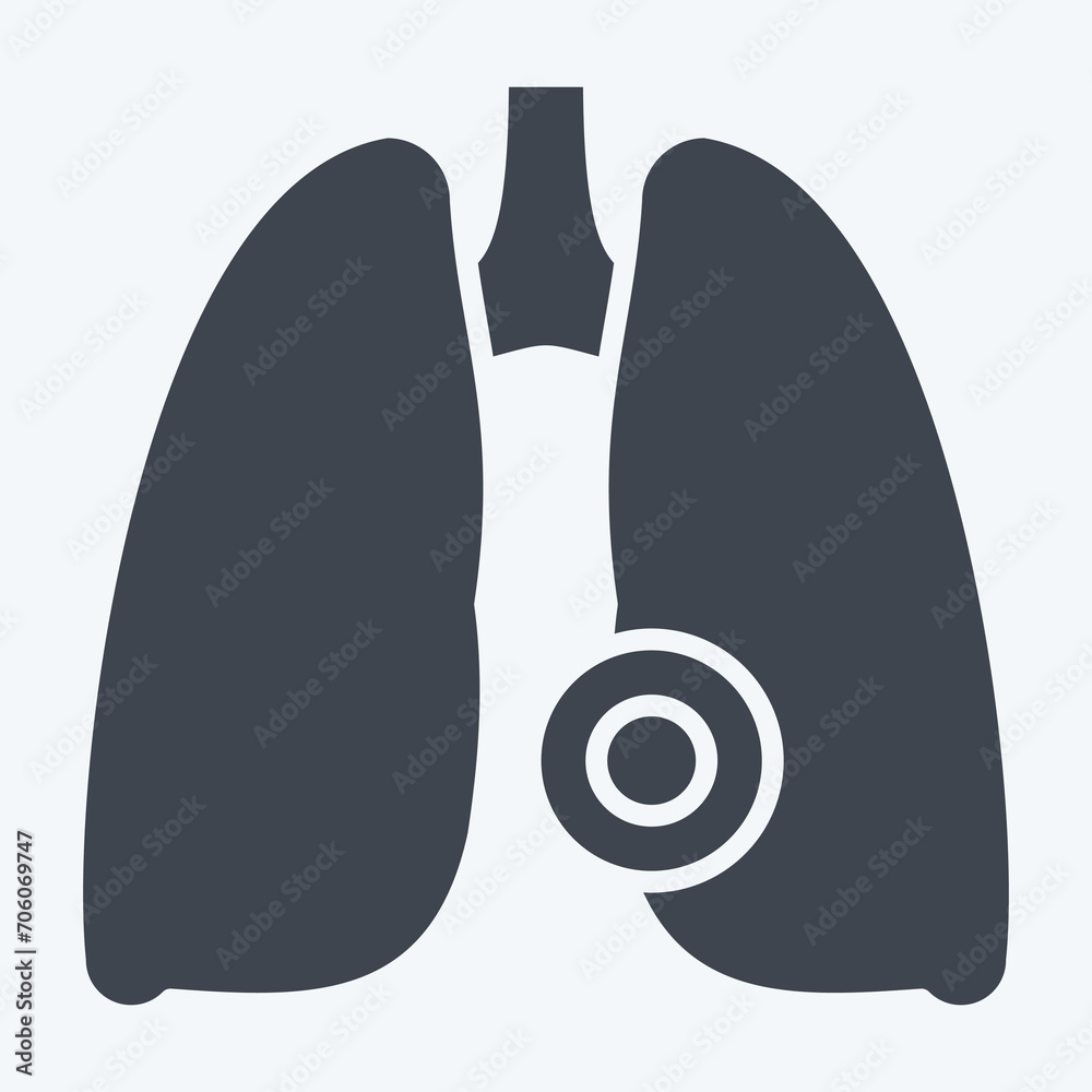 Icon Lung Disease. related to Body Ache symbol. glyph style. simple design editable. simple illustration Icon Lung Disease. related to Body Ache symbol. glyph style. simple design editable. simple illustration