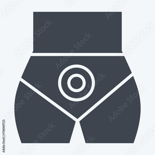 Icon Butt pain. related to Body Ache symbol. glyph style. simple design editable. simple illustration