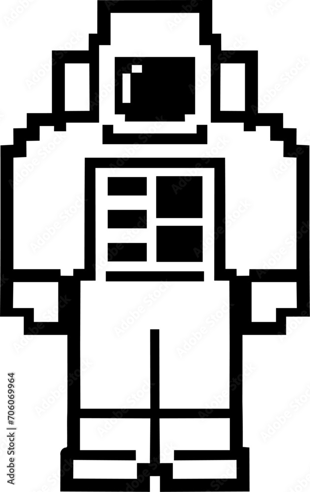 Pixel astronaut icon