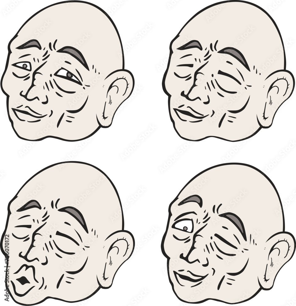 Happy heads set draw Happy heads set draw
