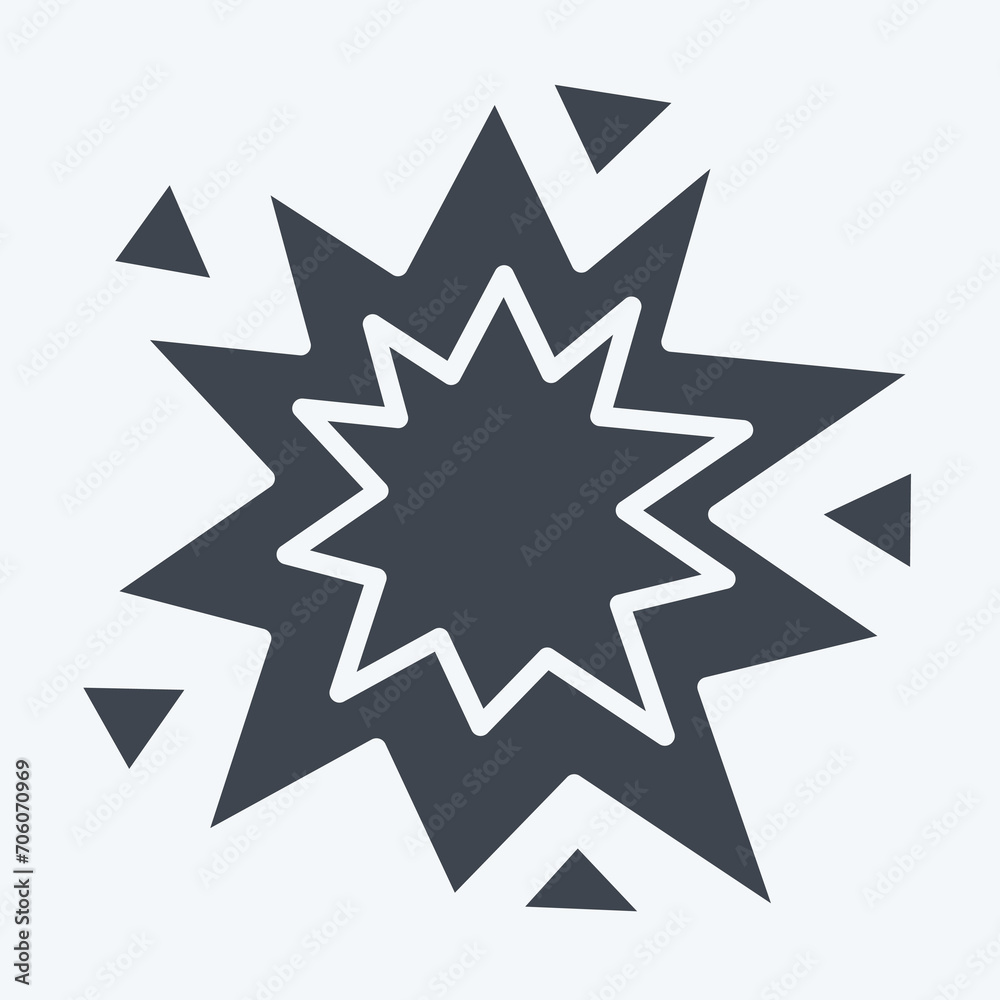 Icon Explosion. related to Mining symbol. glyph style. simple design editable. simple illustration Icon Explosion. related to Mining symbol. glyph style. simple design editable. simple illustration