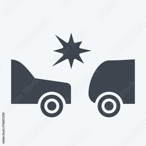 Icon Accident. related to Car ,Automotive symbol. glyph style. simple design editable. simple illustration