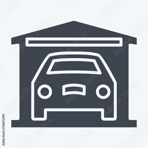 Icon Garage. related to Car ,Automotive symbol. glyph style. simple design editable. simple illustration