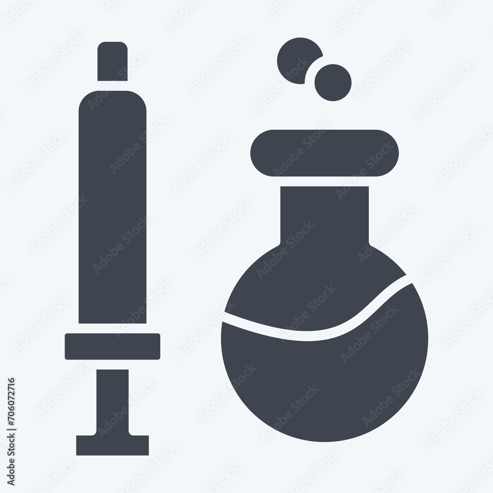 Fototapeta premium Icon Chemical Syringes. related to Biochemistry symbol. glyph style. simple design editable. simple illustration