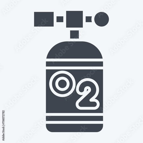 Icon Oxygen Tank. related to Biochemistry symbol. glyph style. simple design editable. simple illustration
