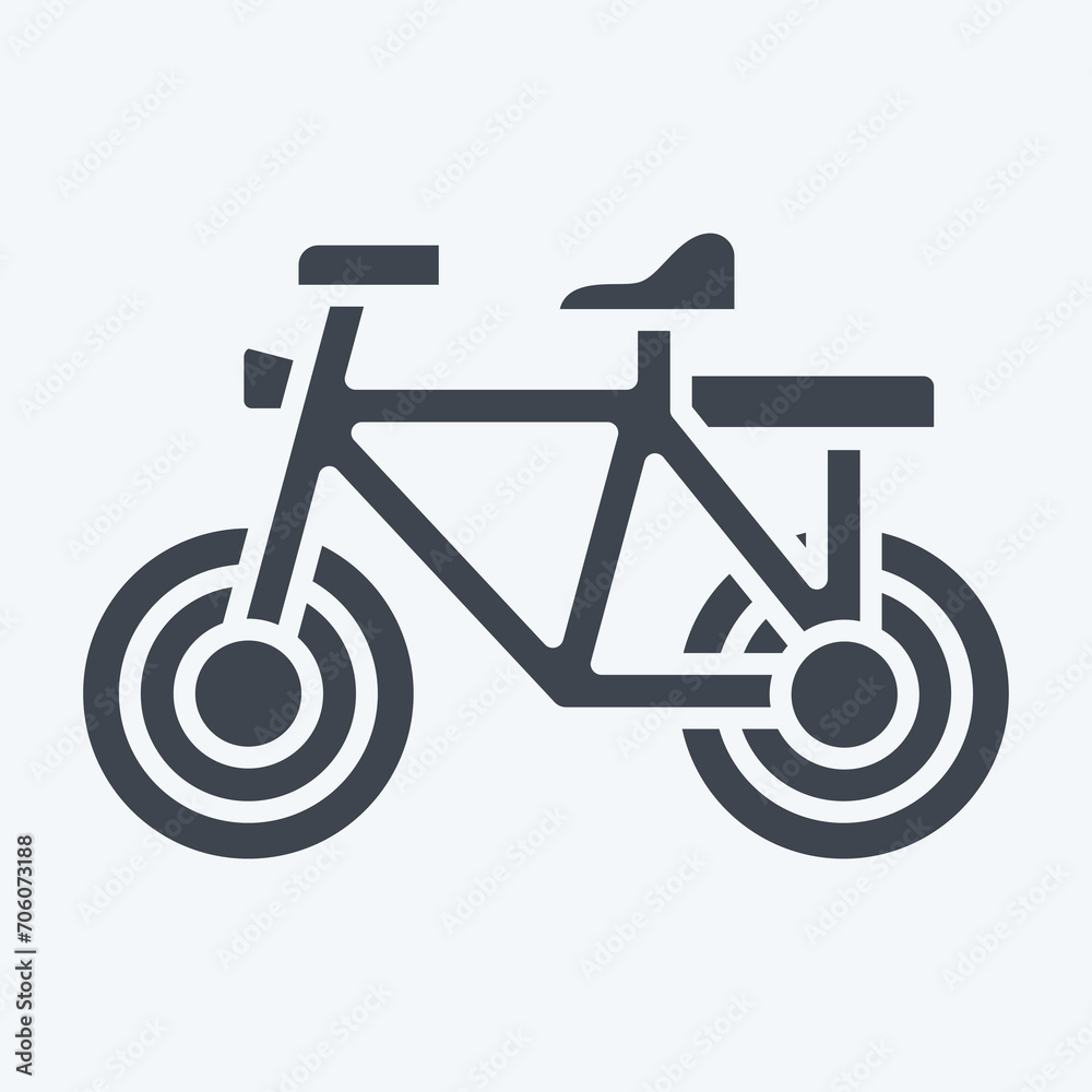 Icon Bicycle related to Bicycle symbol. glyph style. simple design editable. simple illustration Icon Bicycle related to Bicycle symbol. glyph style. simple design editable. simple illustration