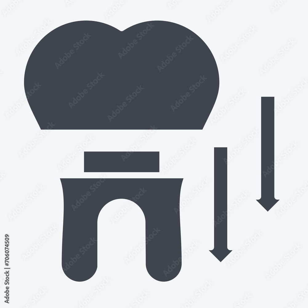 Icon Dental Crown. related to Dentist symbol. glyph style. simple design editable. simple illustration Icon Dental Crown. related to Dentist symbol. glyph style. simple design editable. simple illustration