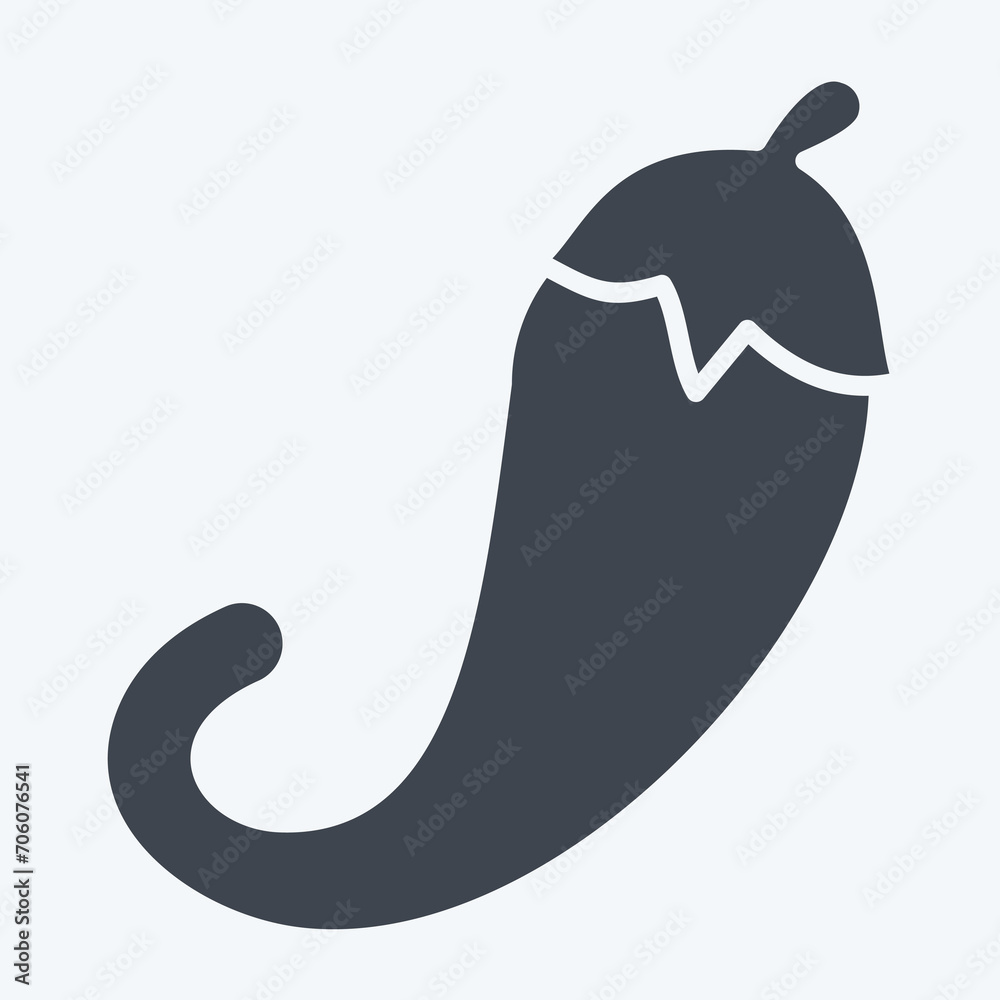 Icon Chili Paper. related to Fruit and Vegetable symbol. glyph style. simple design editable. simple illustration