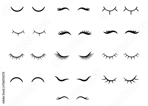 Vector girl eyelashes cartoon. simple hand drawn design. clipart feminine. illustration