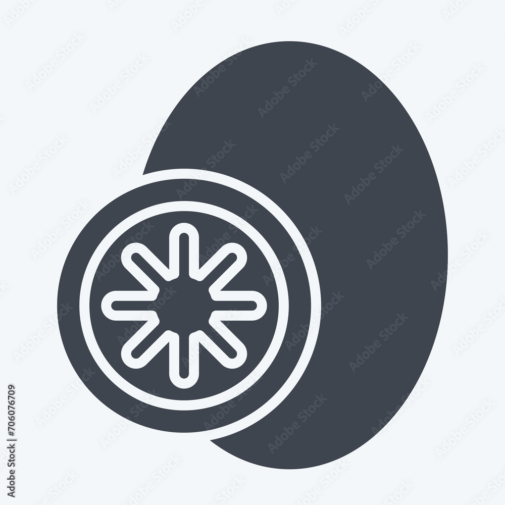 Icon Kiwi fruit. related to Fruit and Vegetable symbol. glyph style. simple design editable. simple illustration Icon Kiwi fruit. related to Fruit and Vegetable symbol. glyph style. simple design editable. simple illustration