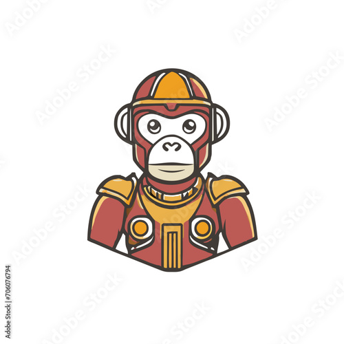 cute monkey cyborg cartoon style © dejanira