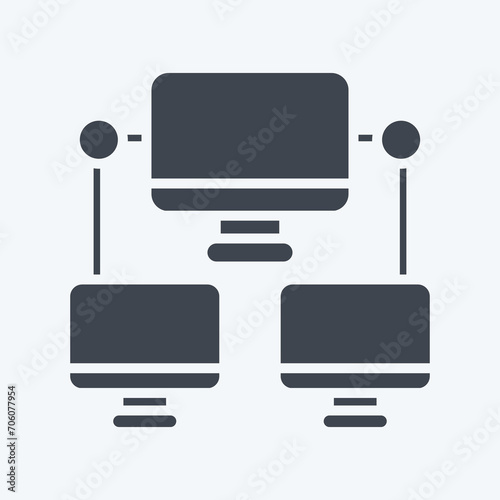 Icon Connection Computer. related to Communication symbol. glyph style. simple design editable. simple illustration photo