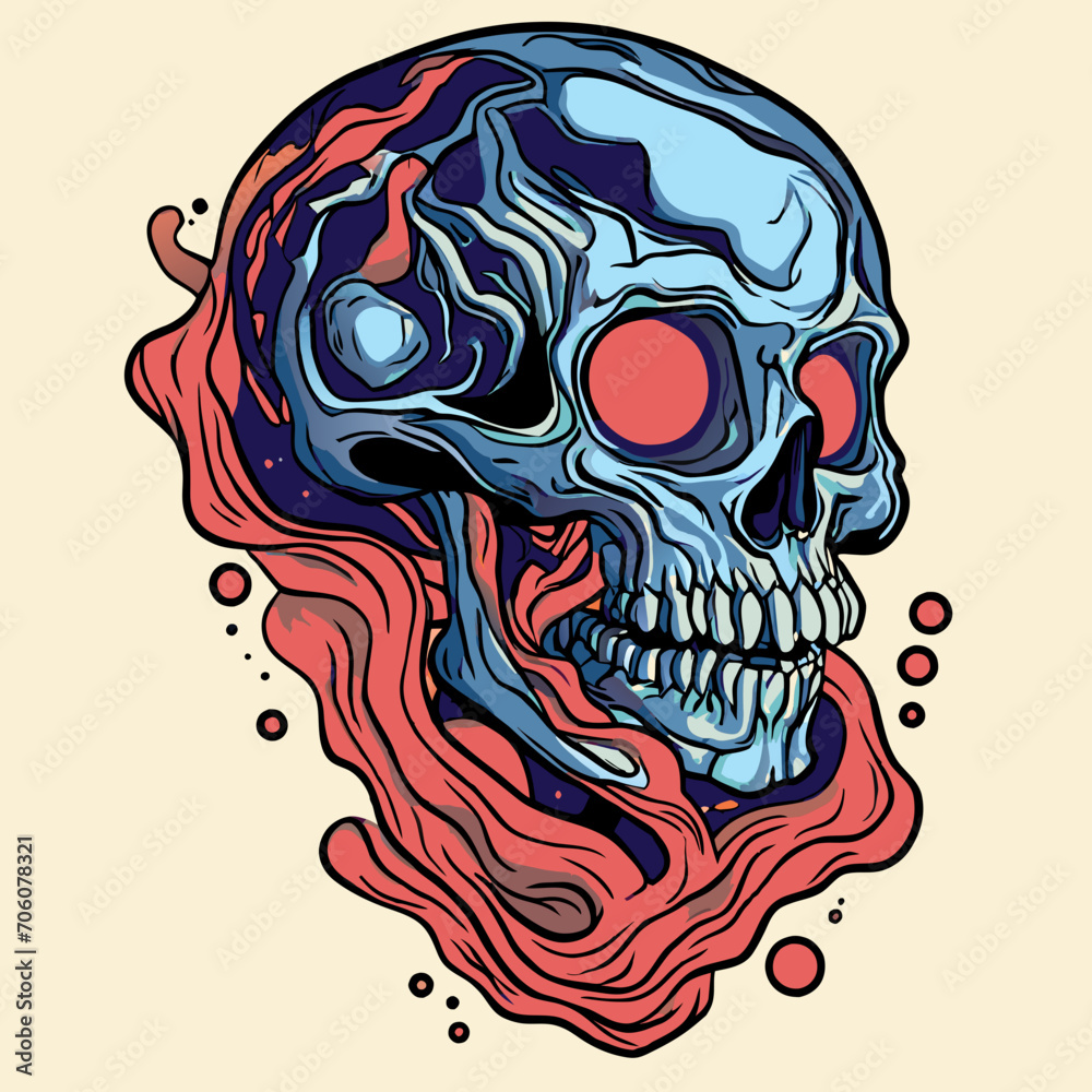 skull head vector for t shirt design