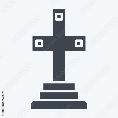 Icon Catacomb. related to France symbol. glyph style. simple design editable. simple illustration