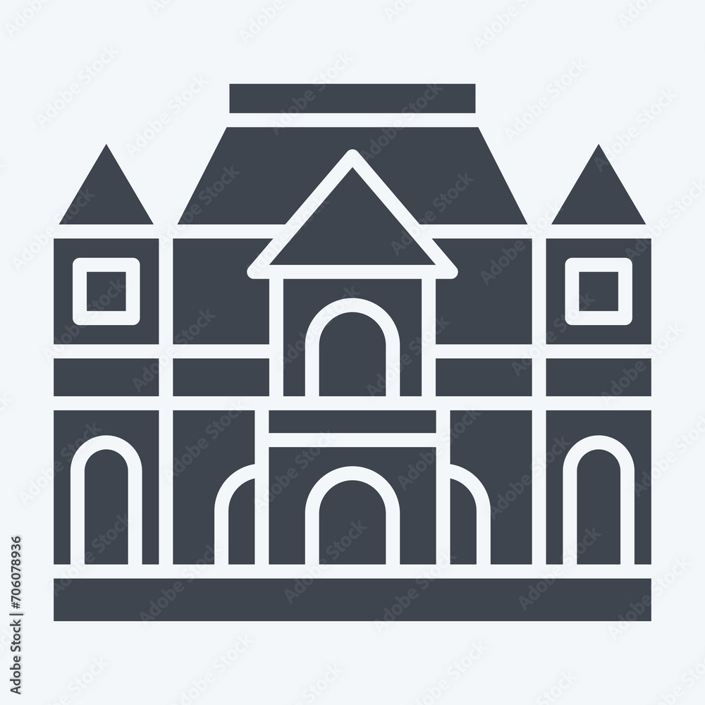 Icon Musee Rodin. related to France symbol. glyph style. simple design editable. simple illustration