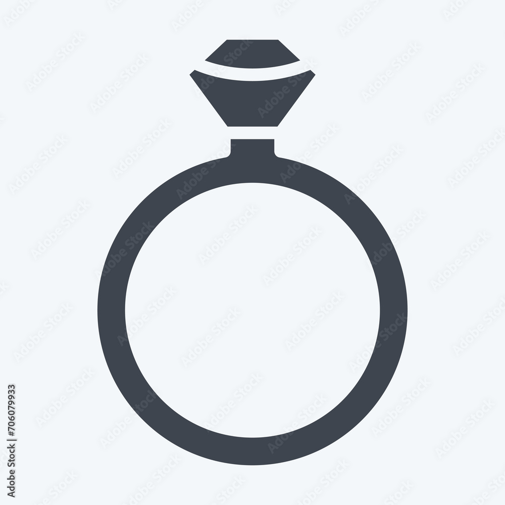 Icon Diamond Ring. related to Valentine Day symbol. glyph style. simple design editable. simple illustration Icon Diamond Ring. related to Valentine Day symbol. glyph style. simple design editable. simple illustration