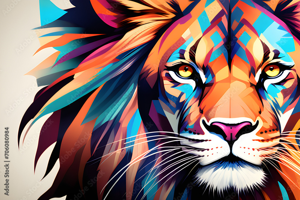Power Empowerment: Feminine diversity expressed in lion cat jaguar leopard illustrations generative ai
