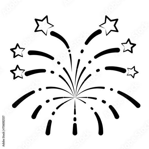 Lunar new year icon. Firework icon wit star