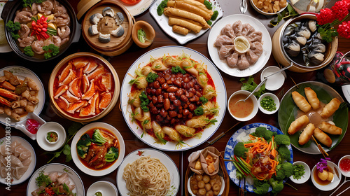 table full of mouth-watering Chinese specialties © Asep