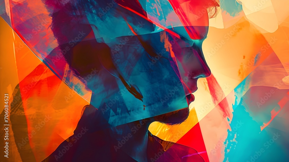 Fototapeta premium Melancholic Mood Disorder Abstract Illustration. (Generative AI).