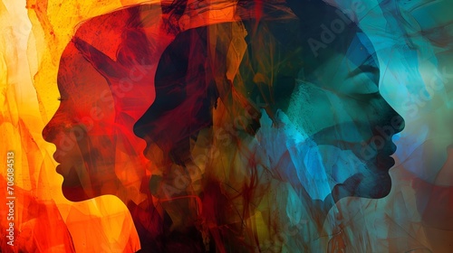 Melancholic Mood Disorder Abstract Illustration.  (Generative AI).