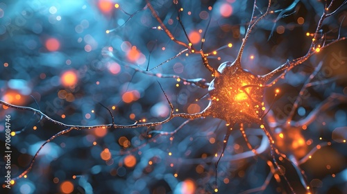Synapses Neurons Firing Off Inside Brain. (Generative AI).