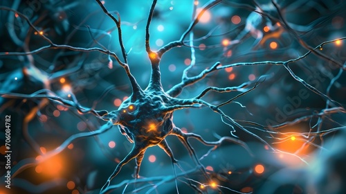 Synapses Neurons Firing Off Inside Brain. (Generative AI).