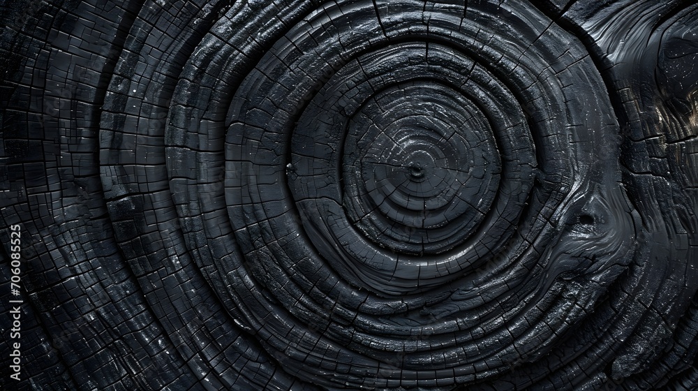 Burned Charcoal Tree Rings Closeup Background. (Generative AI). Burned Charcoal Tree Rings Closeup Background. (Generative AI).