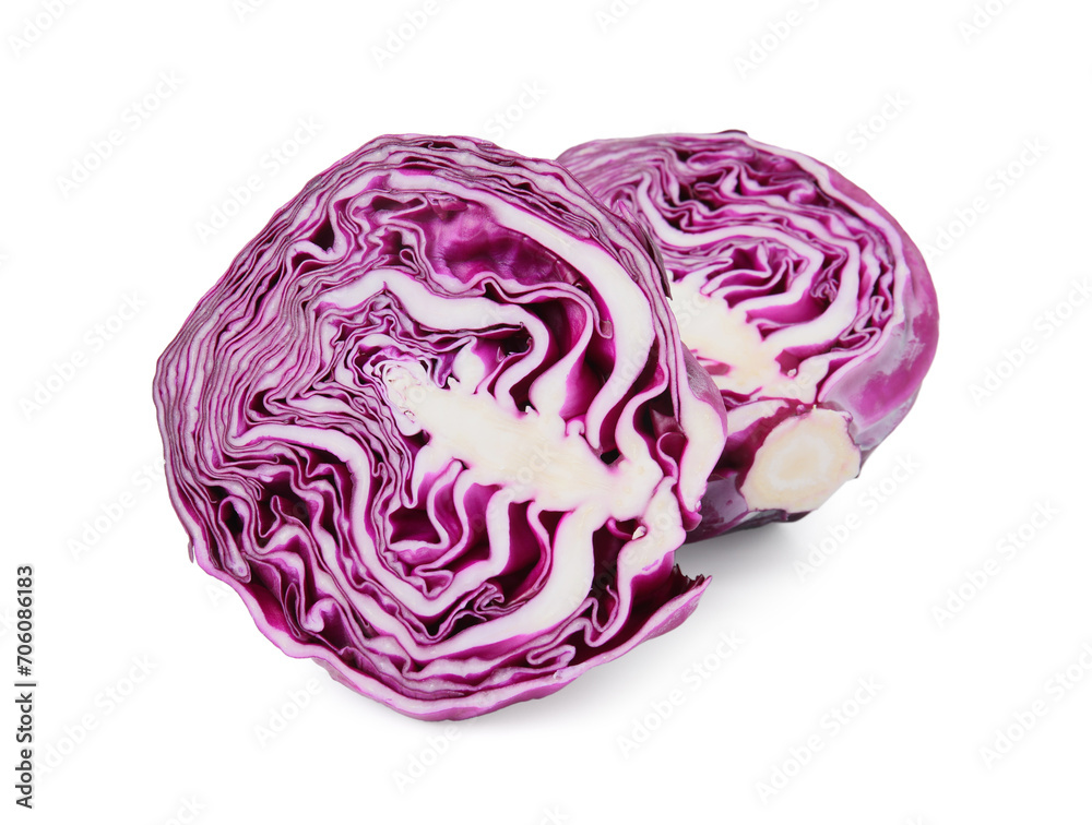 Cut fresh red cabbage isolated on white Cut fresh red cabbage isolated on white