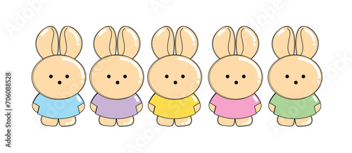 Set of funny cartoon animals, cute peep candy vector