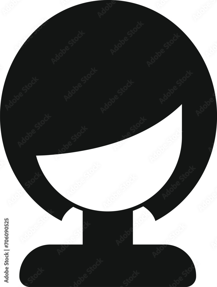 Artist cute wig icon simple vector. Female fashion style. Head attractive Artist cute wig icon simple vector. Female fashion style. Head attractive